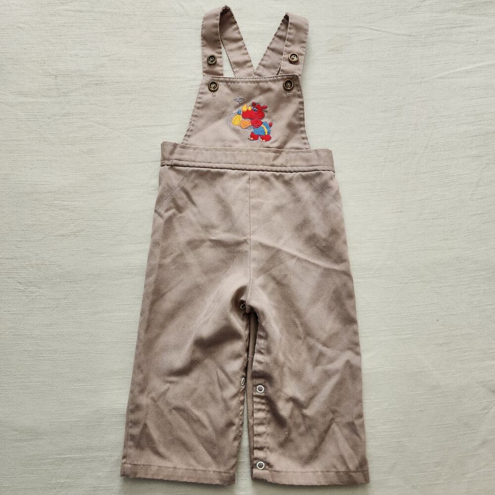 Vintage Brown Rhino Boxing Overalls 24 months